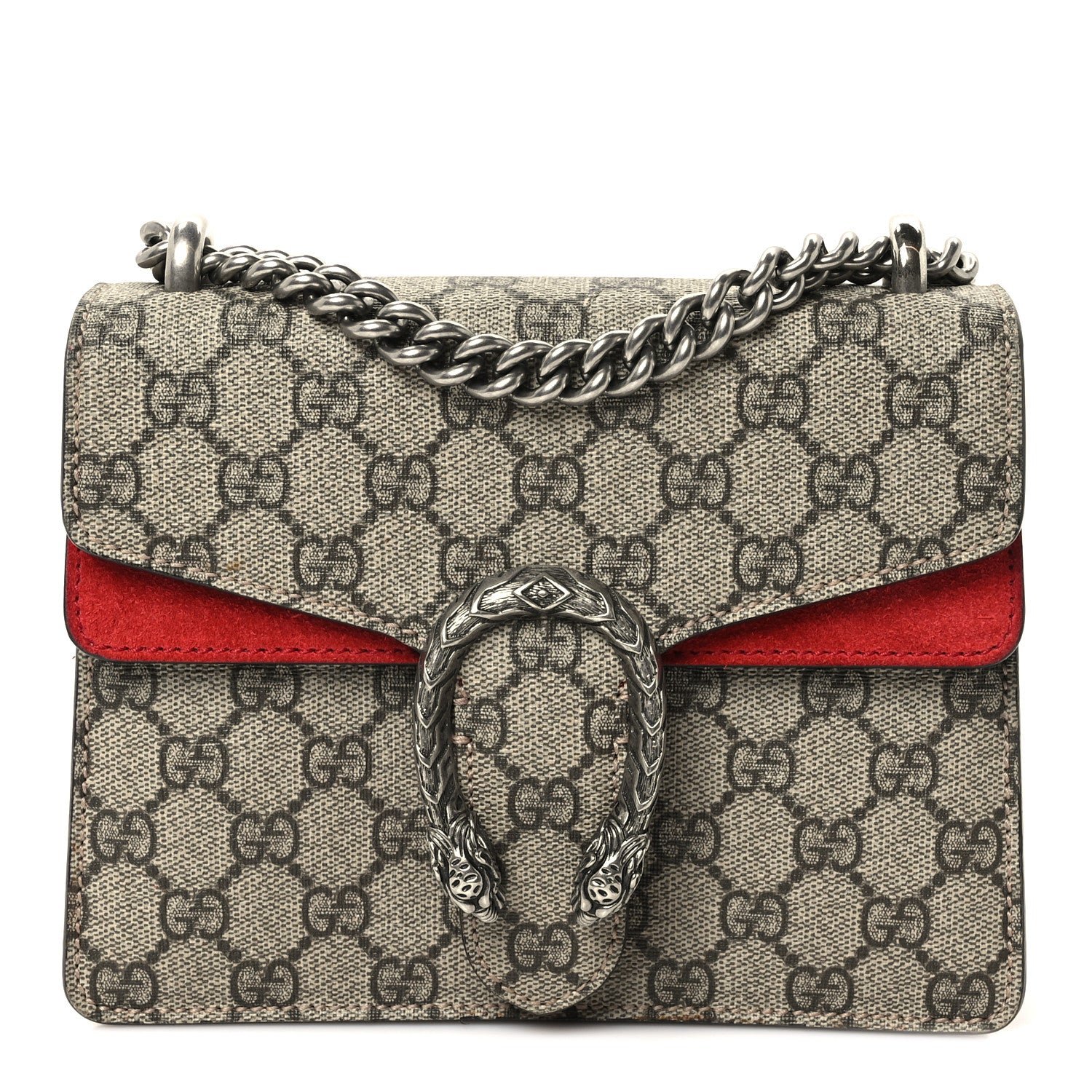 Gucci GG Supreme Monogram Mini Dionysus Shoulder Bag Hibiscus Red