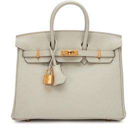 Hermes Gris Perle Togo Birkin 25 Gold Hardware, 2023