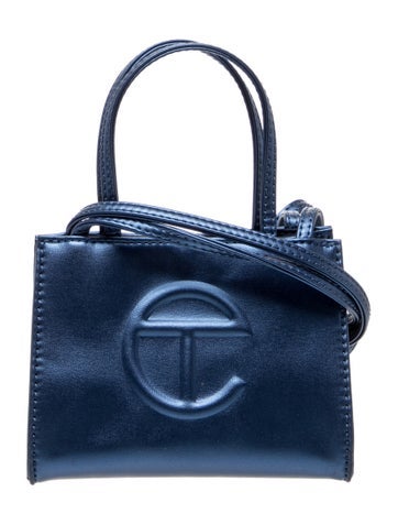 Vegan Leather Small Cobalt Shopping Bag Small