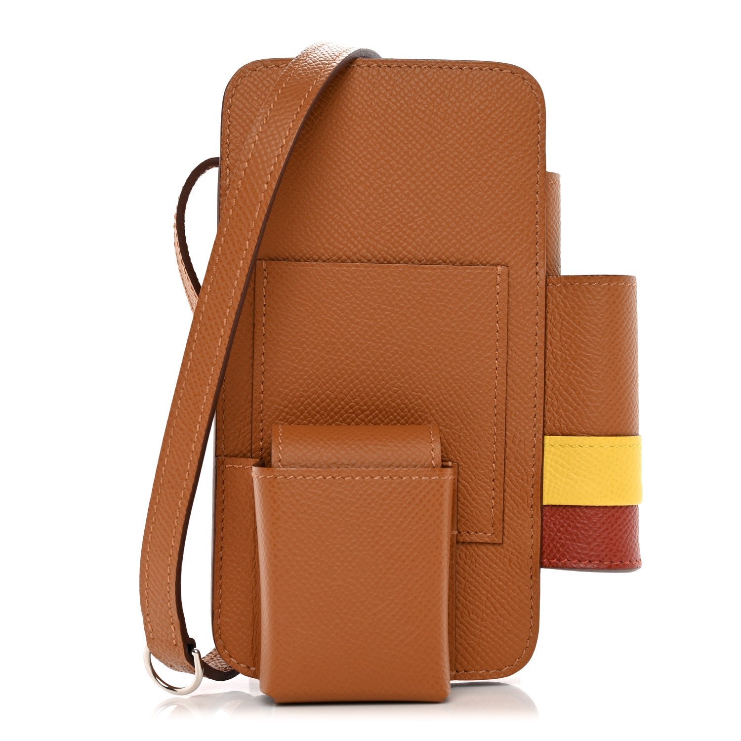 Hermes Epsom Hermesway Phone Case Gold Jaune De Naples Rouge Grenat