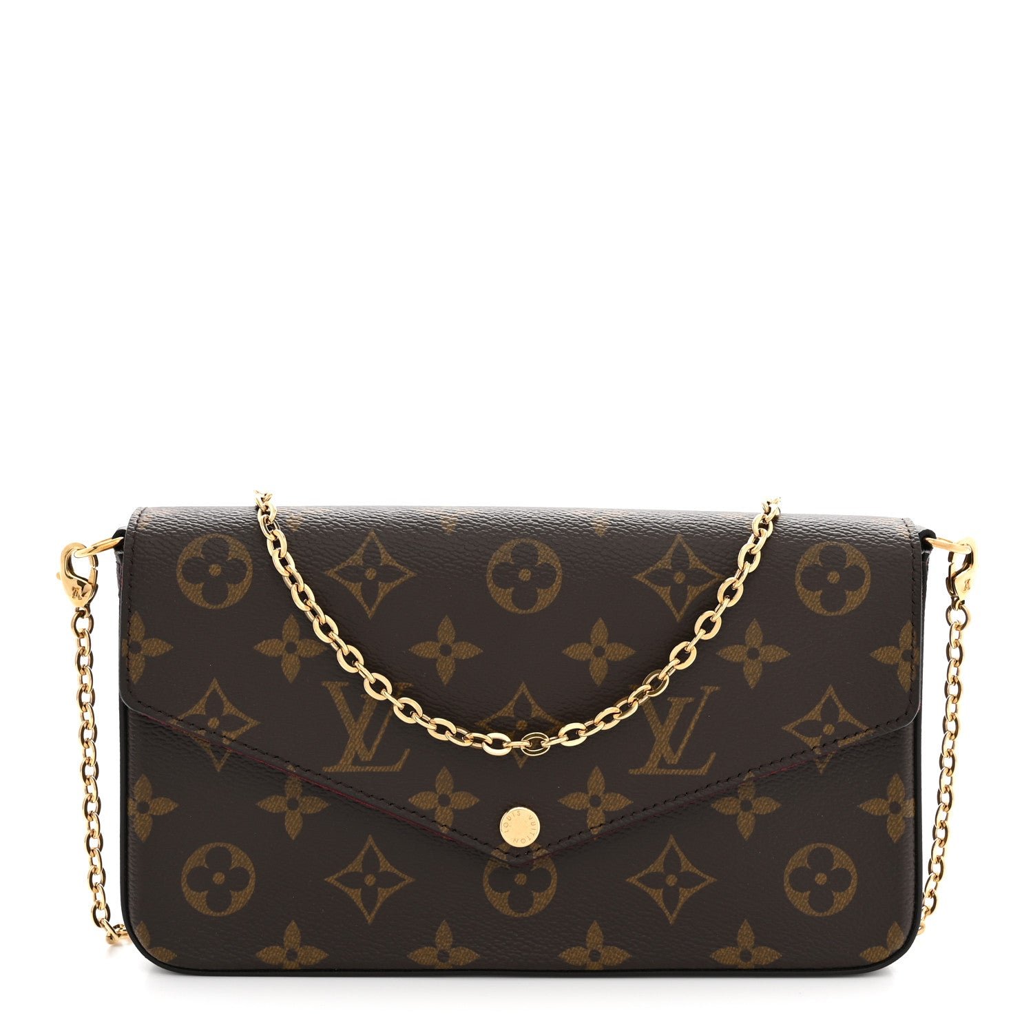 Louis Vuitton Monogram Pochette Felicie Chain Wallet Fuchsia