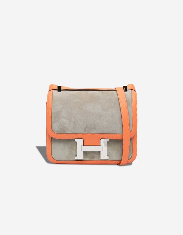 Hermes 
		Constance 24 Swift / Doblis Suede Gris Tourterelle / Crevette