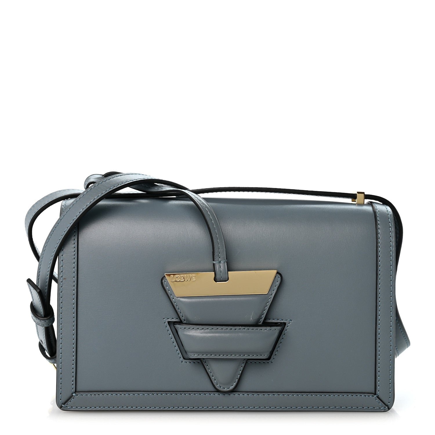 Loewe Calfskin Medium Barcelona Shoulder Bag Stone Blue