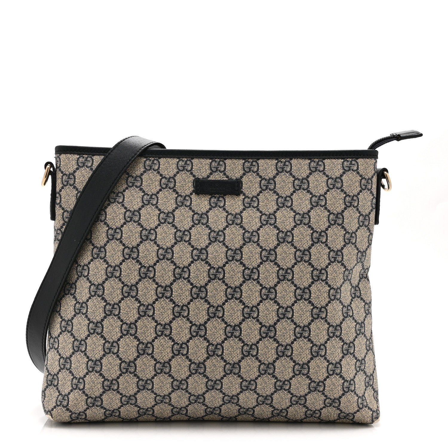 Gucci GG Plus Monogram Medium Flat Messenger Bag Navy