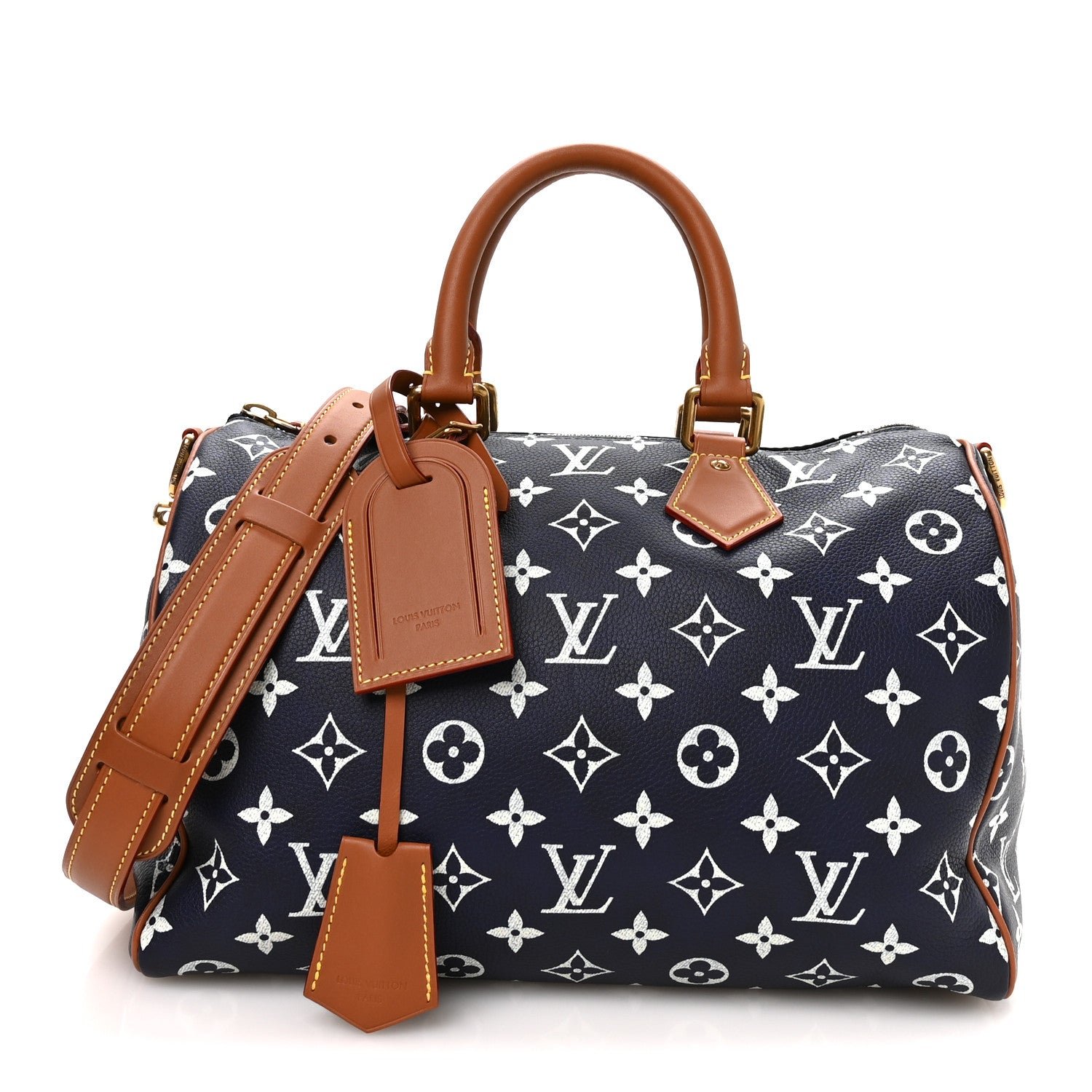 Louis Vuitton Calfskin Monogram Speedy P9 Bandouliere 30 Indigo