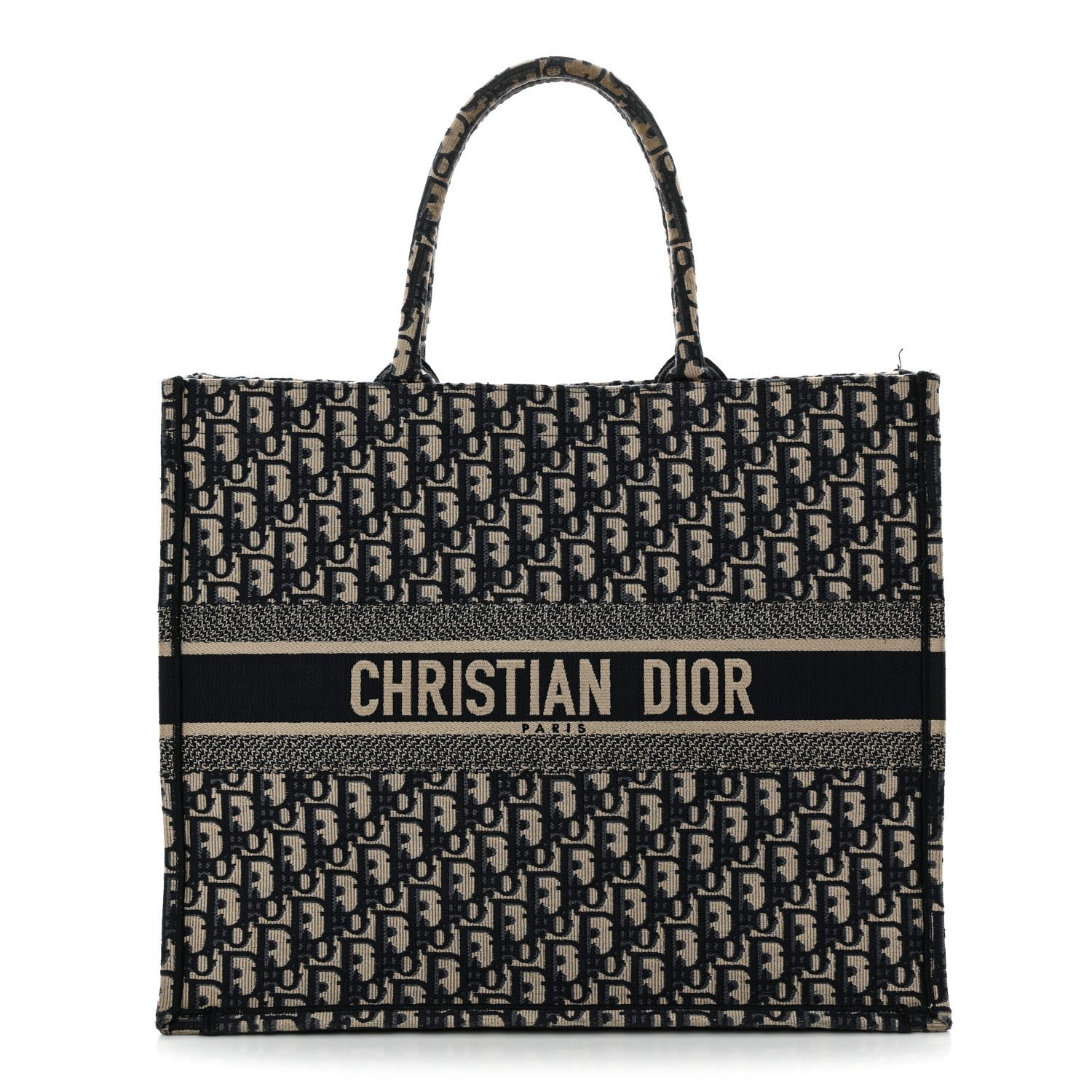Christian Dior Oblique Large Book Tote Blue Multicolor