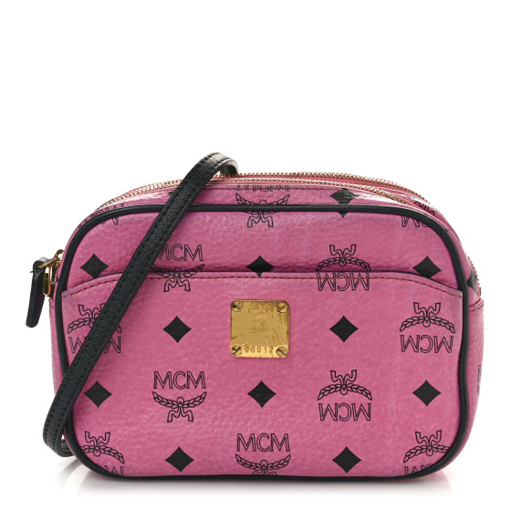 MCM Visetos Mini Camera Crossbody Bag Pink