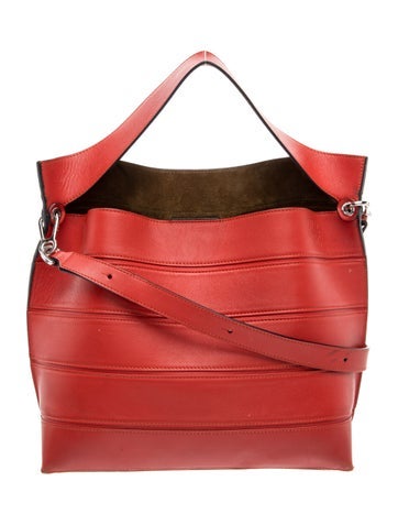 Leather Strip Shoulder Bag Medium