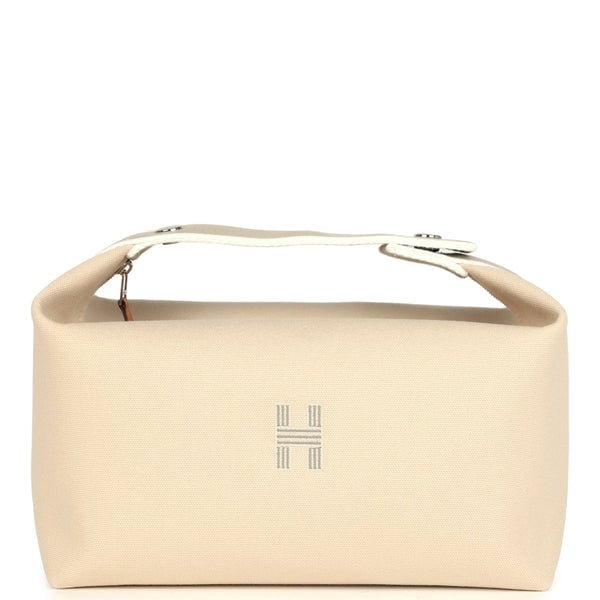 Hermes Hermes Bride-A-Brac Case GM Neutral Toile Canvas Palladium Hardware