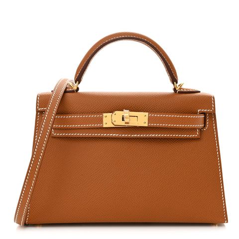 Hermes Hermes Mini Kelly, Gold Epsom Leather with Gold Hardware, K Stamp 2025, New in Box KJRB001