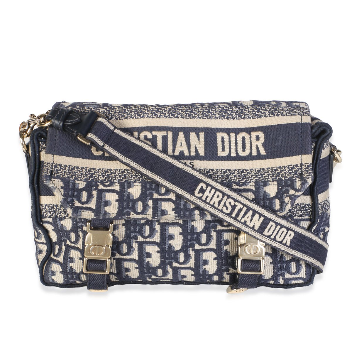 Blue Oblique Jacquard Small Diorcamp Messenger Bag