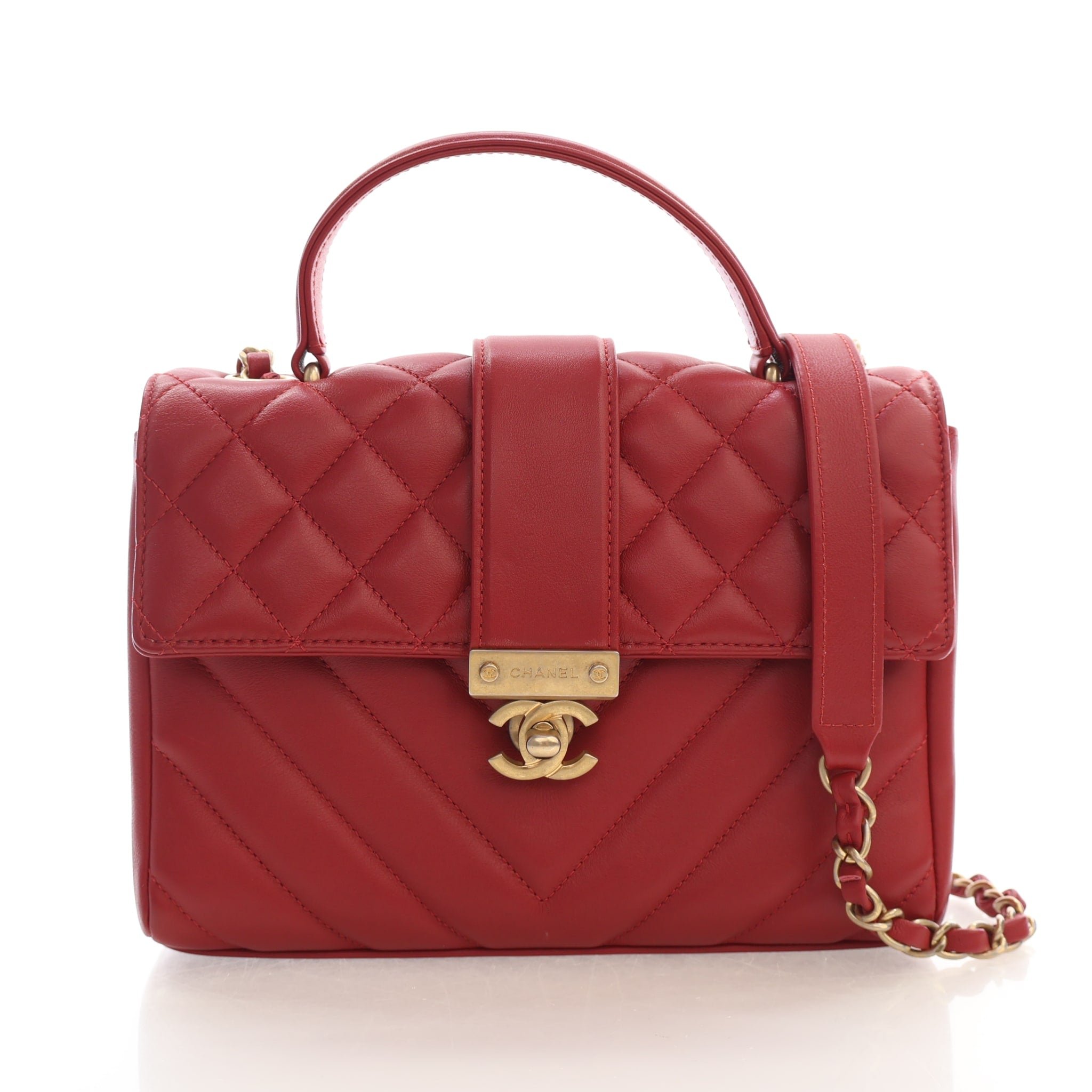 Chanel Calfskin In The City Top Handle Bag