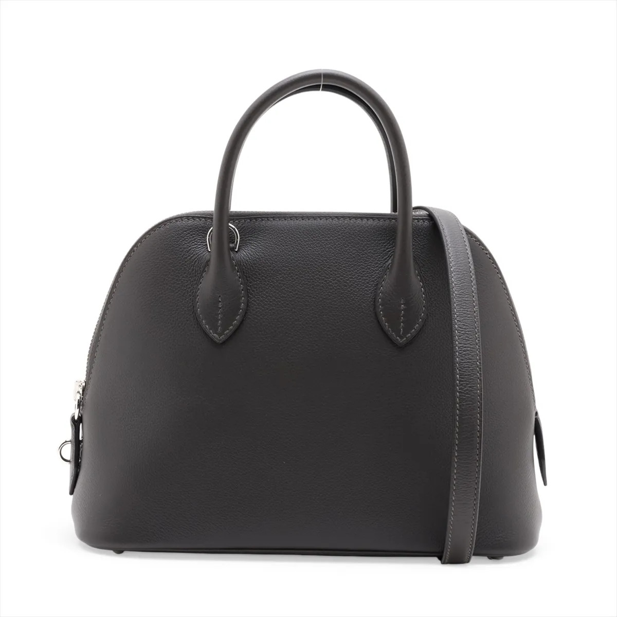 Hermès Bolide 1923 25 Evercolor Graphite Silver Metal Fittings
