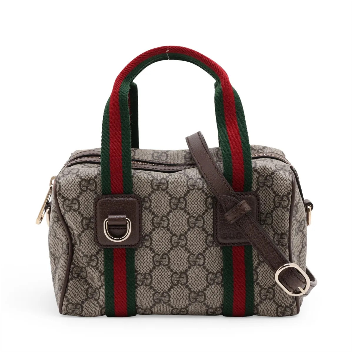 Gucci GG Supreme 859975 PVC & leather 2 Way Handbag Beige