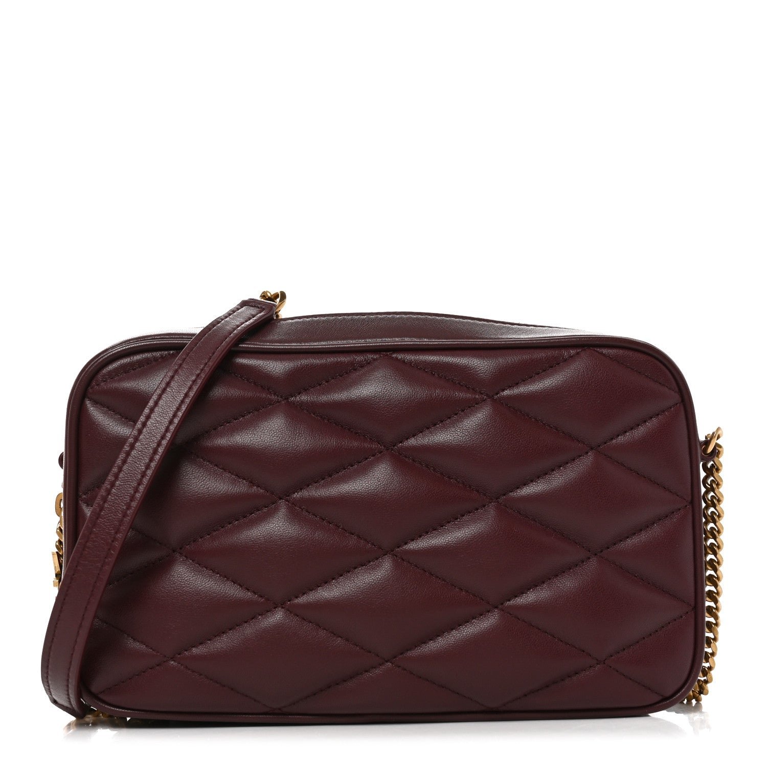Saint Laurent Lambskin Quilted Mini Camera Bag Rouge Cabernet
