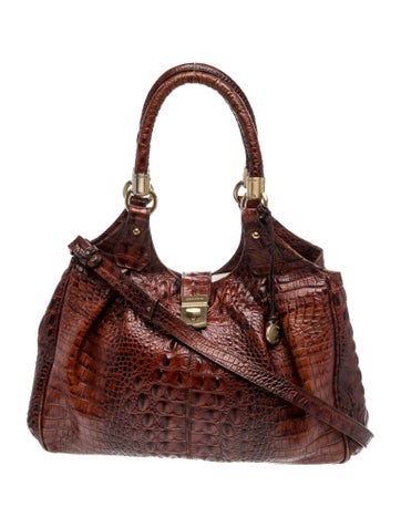 Embossed Leather Top Handle Bag