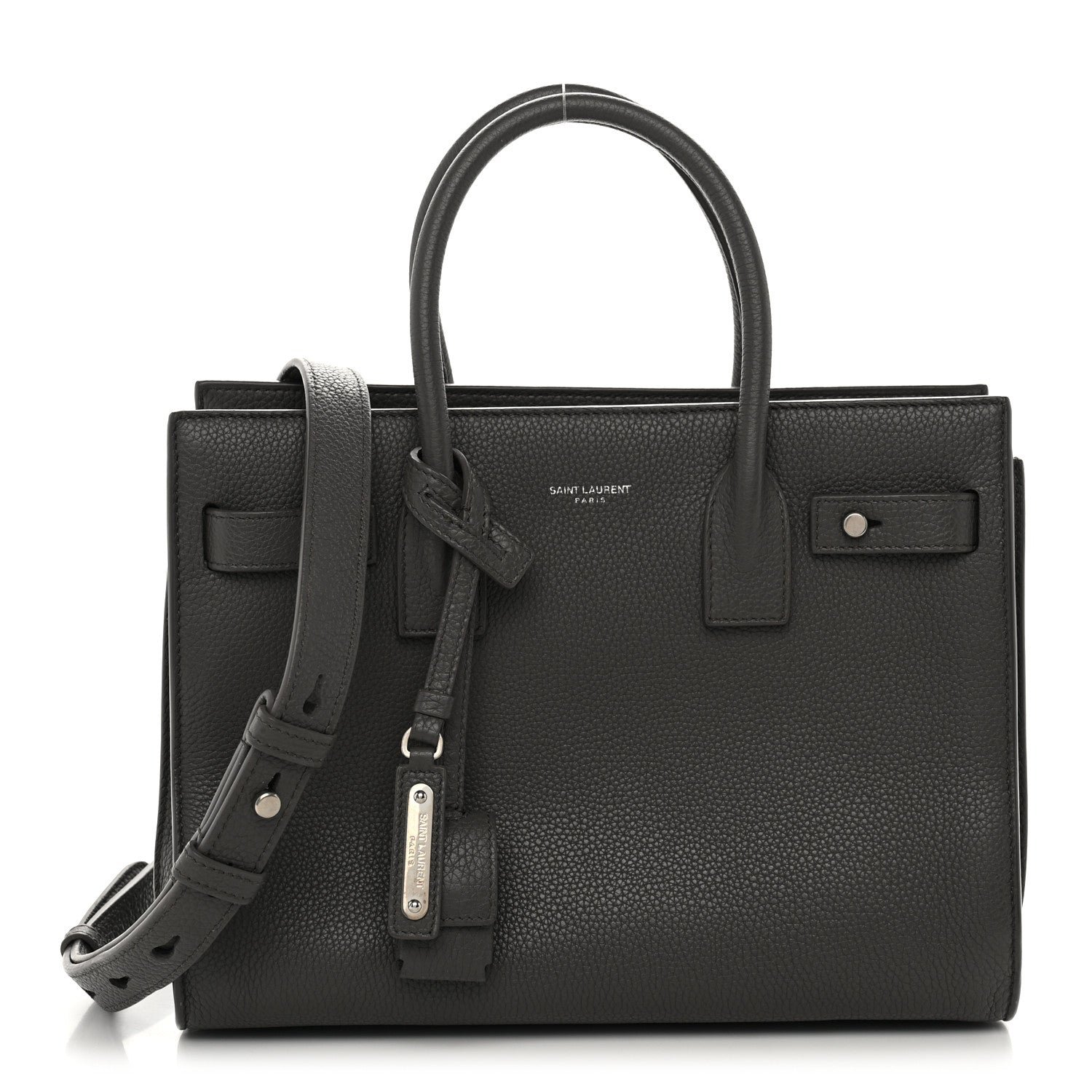 Saint Laurent Grained Calfskin Baby Supple Sac De Jour Fog