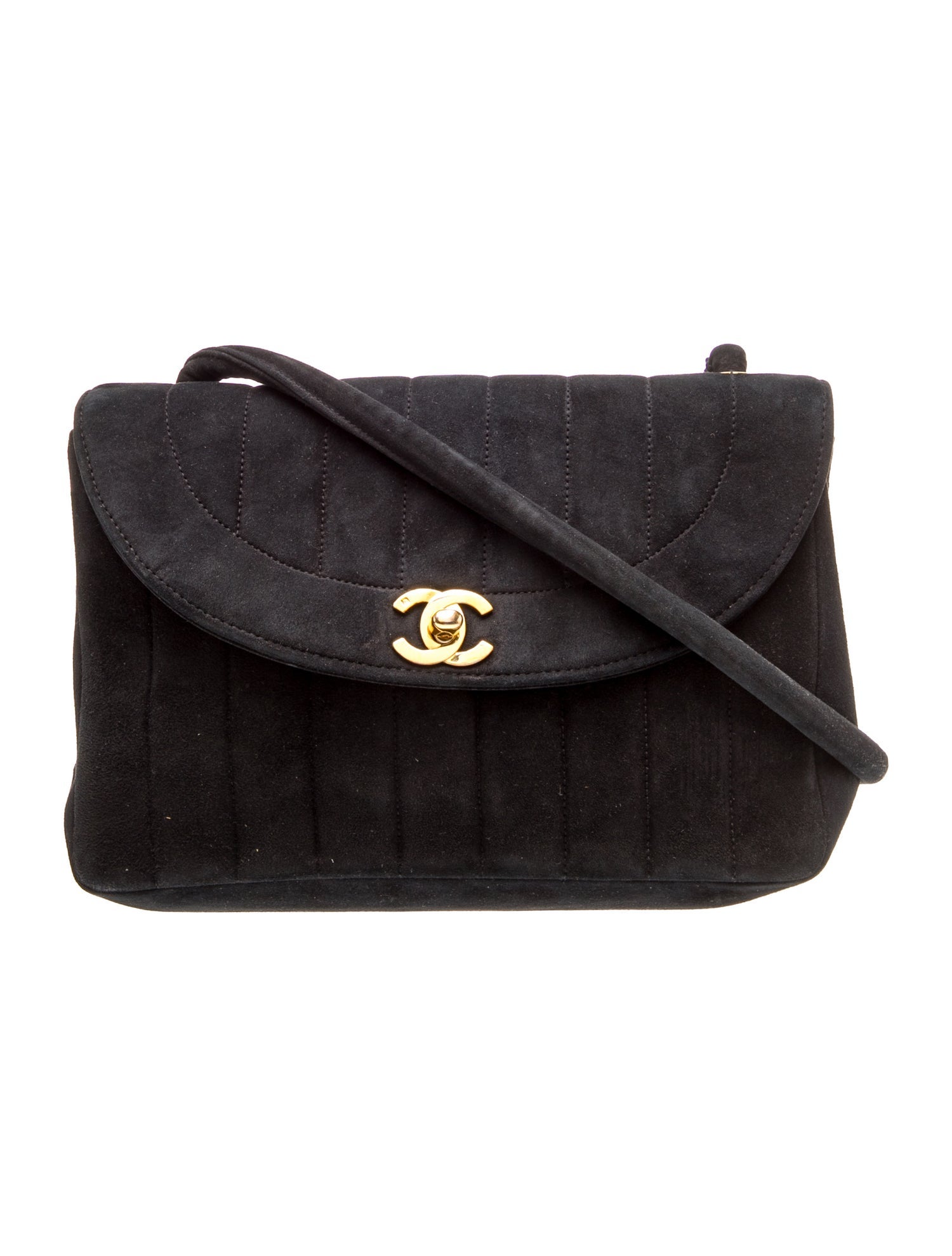 Suede Vertical Quilt Flap Bag