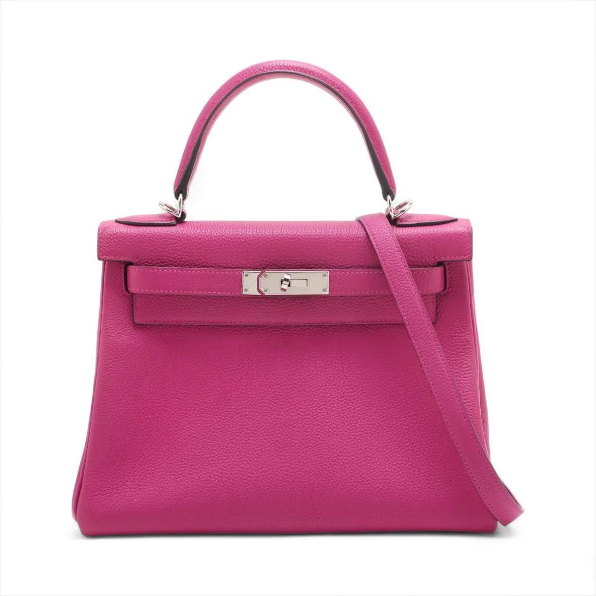 Hermès Kelly 28 Le Tournay Togo Rose Purple Silver Metal Fittings