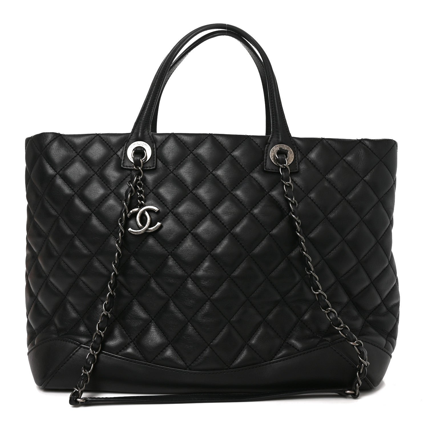 Chanel Calfskin Quilted Large Easy Shopping Tote Black