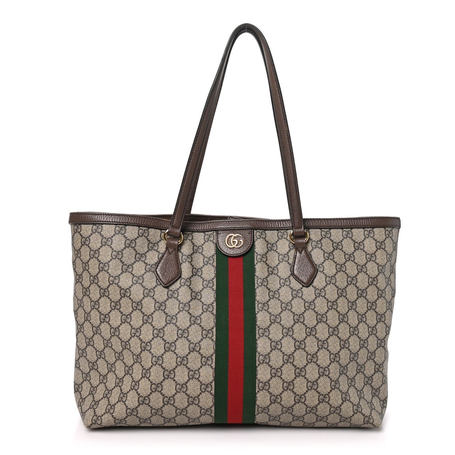 Gucci GG Supreme Monogram Medium Ophidia Shopping Tote Brown