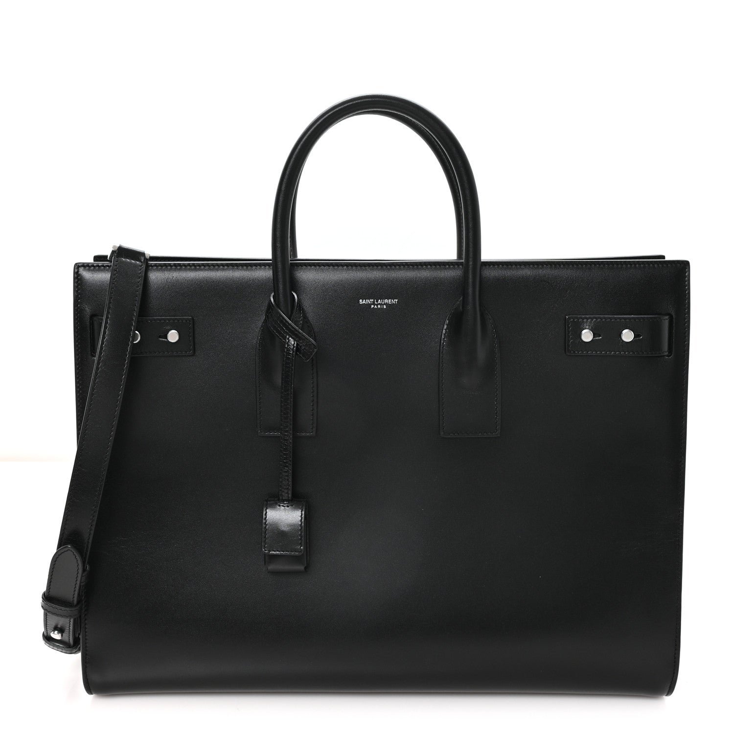 Saint Laurent Calfskin Large Thin Sac De Jour Black