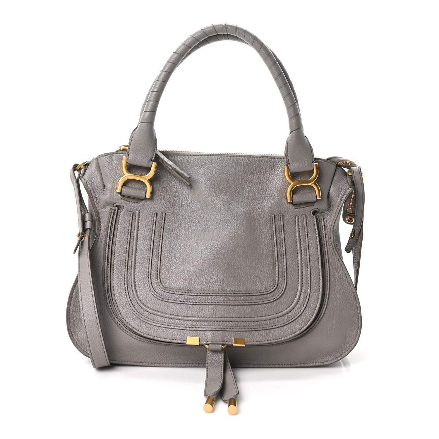 Chloe Calfskin Medium Marcie Satchel Cashmere Grey