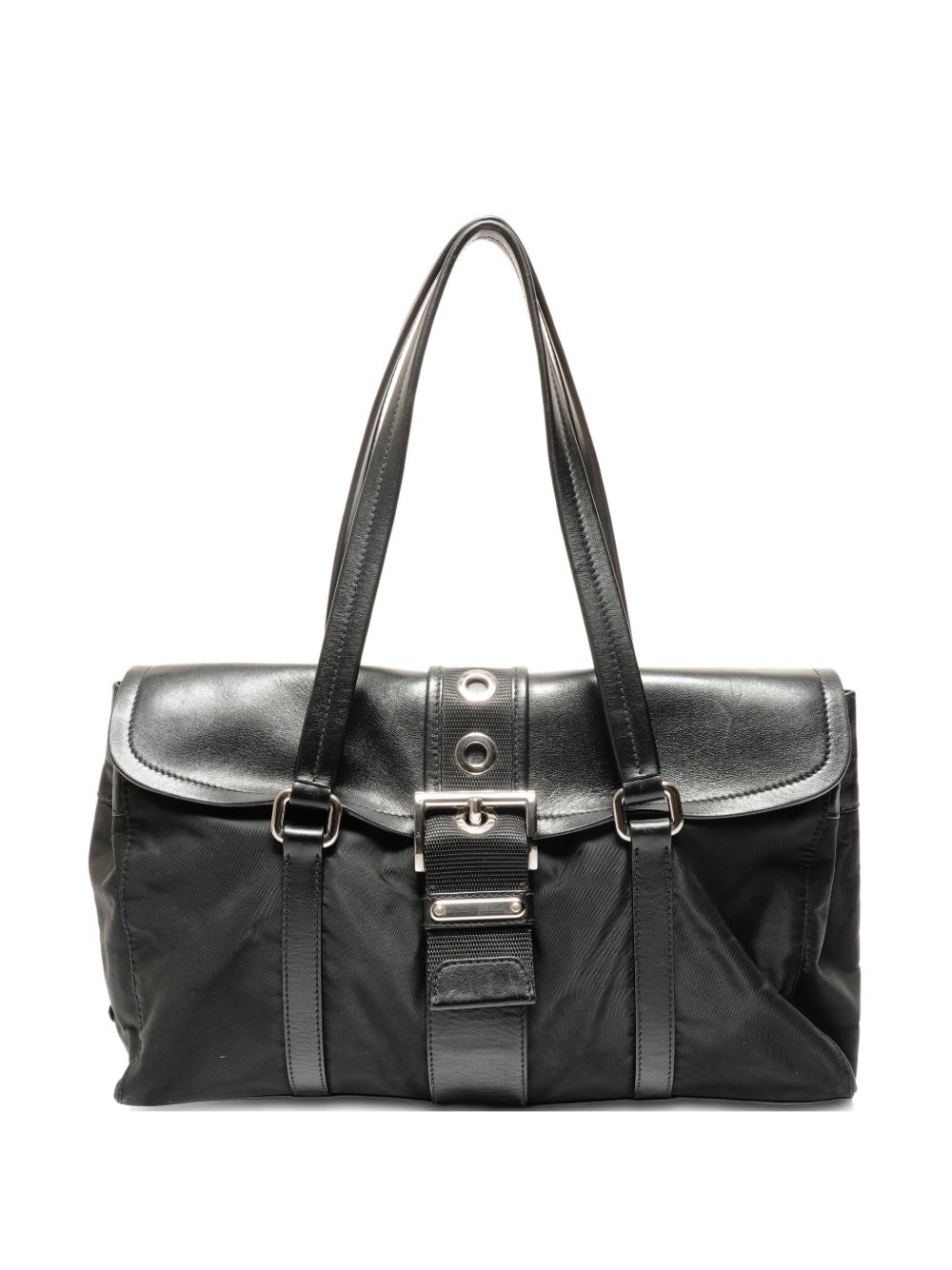 Prada 2000s buckle nylon shoulder bag