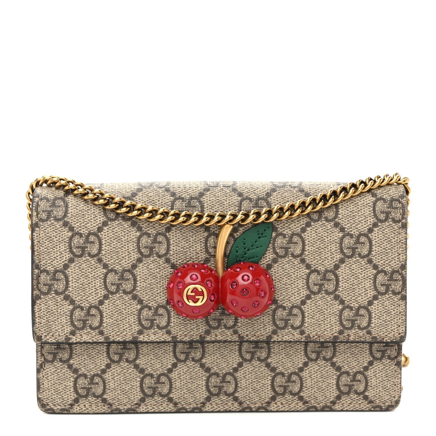 Gucci GG Supreme Monogram Mini Cherry Chain Bag