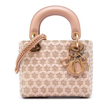 Mini Suede Beaded Ribbon Lady Dior
