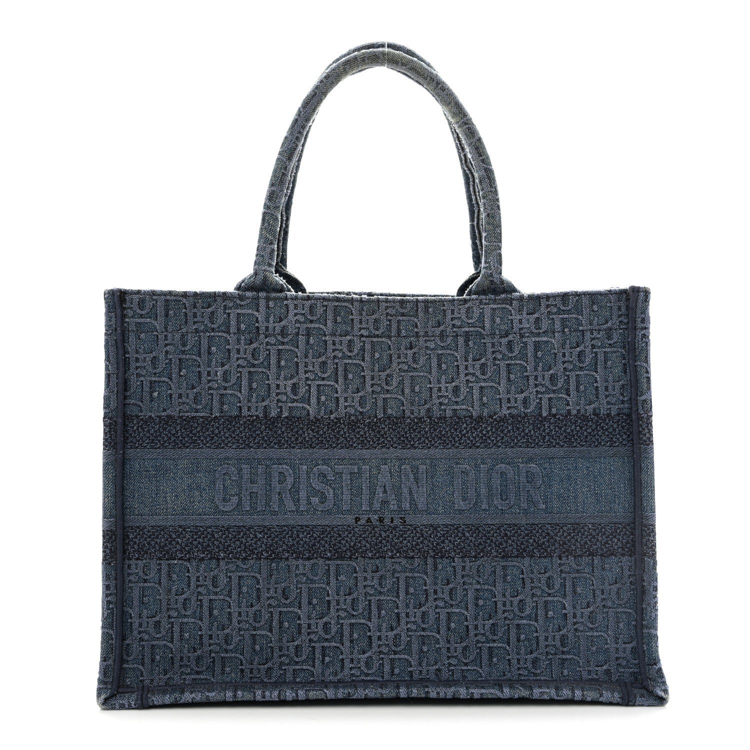 Christian Dior Oblique Denim Medium Book Tote Blue