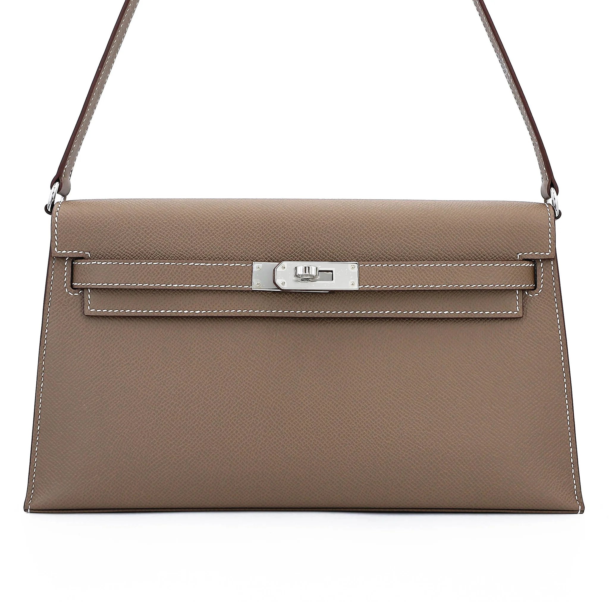 Brand New ( Rank N ) HERMÈS Kelly Elan Etoupe (18) Epsom Palladium hardware G (2026)