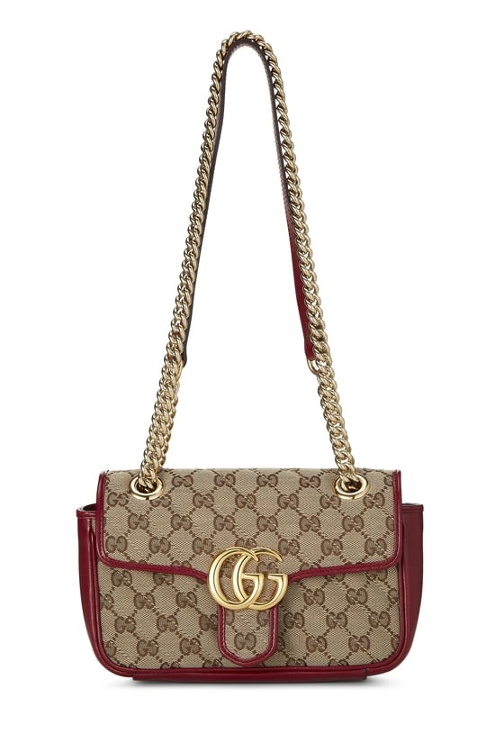 Red Original GG Canvas Marmont Shoulder Mini