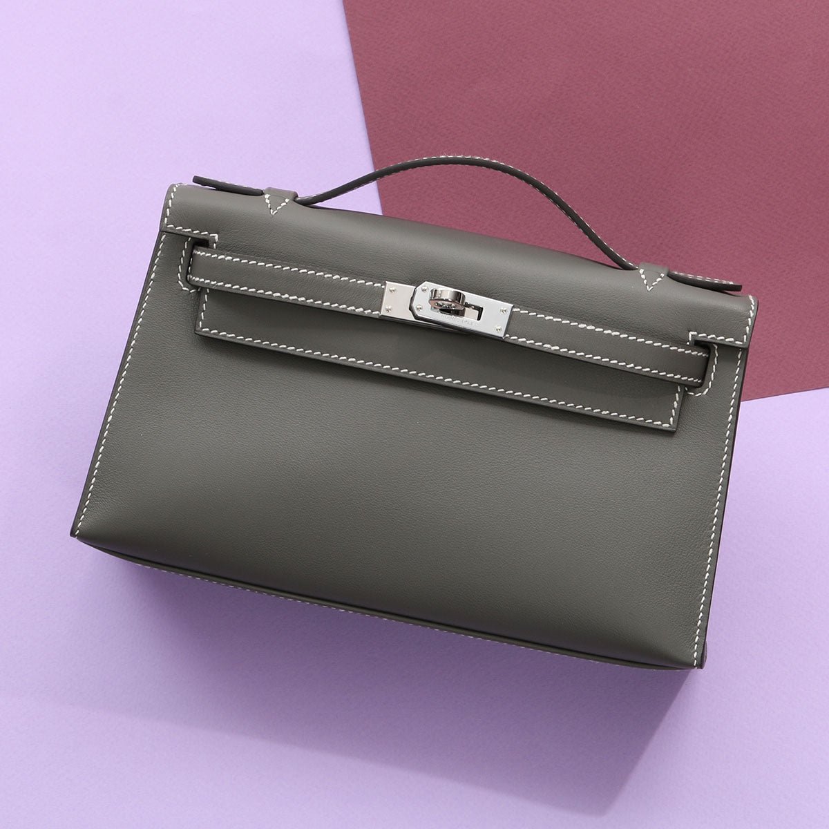 Hermes Hermès SO Gris Meyer and Béton Swift Kelly Pochette
