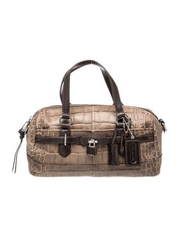 Embossed Leather Top Handle Bag