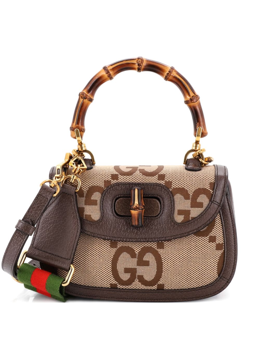 Bamboo 1947 Top Handle Bag Jumbo GG Canvas Small satchel