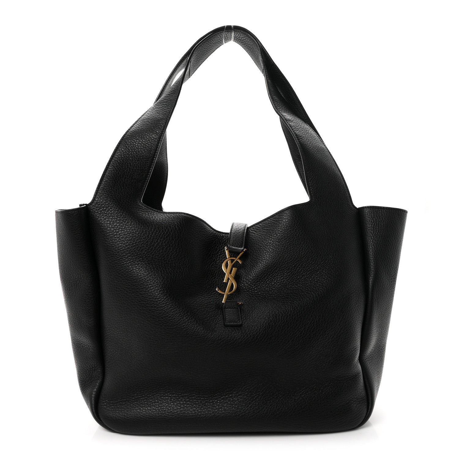 Saint Laurent Grained Deerskin Bea Tote Black