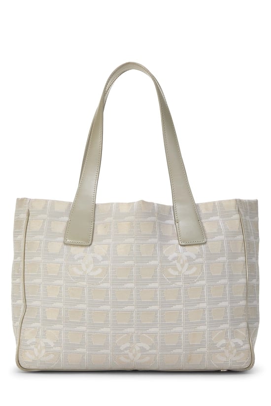 Cream Nylon Travel Line Tote Small