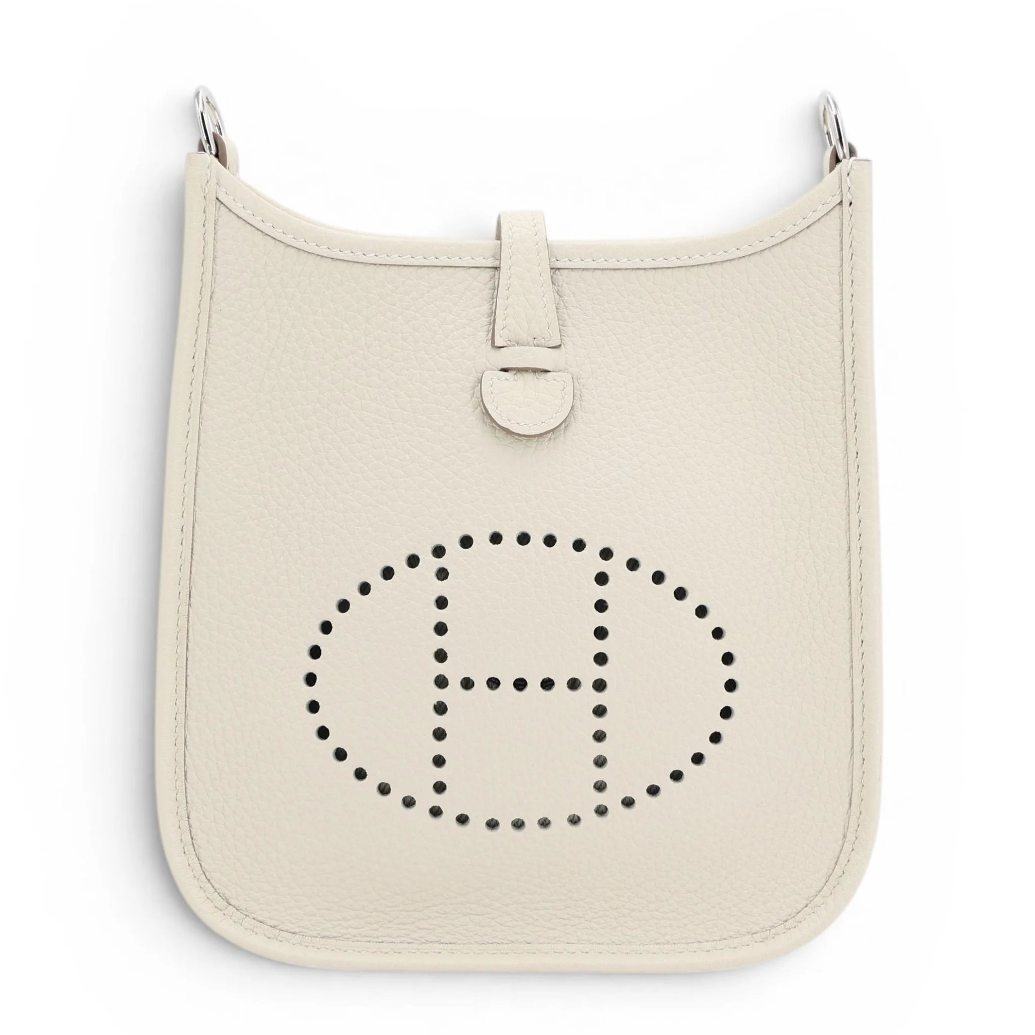 Hermes Mini Evelyne 16 Amazone 112cm Craie (10) Clemence Palladium hardware Y (2020)