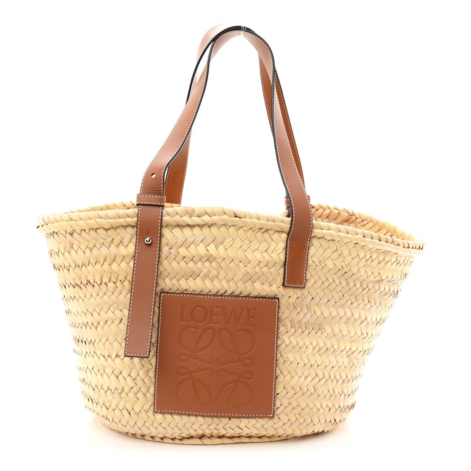 Loewe Raffia Basket Tote Bag Natural Tan