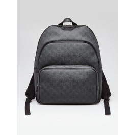 Gucci Black/Grey GG Supreme Coated Canvas Backpack Bag