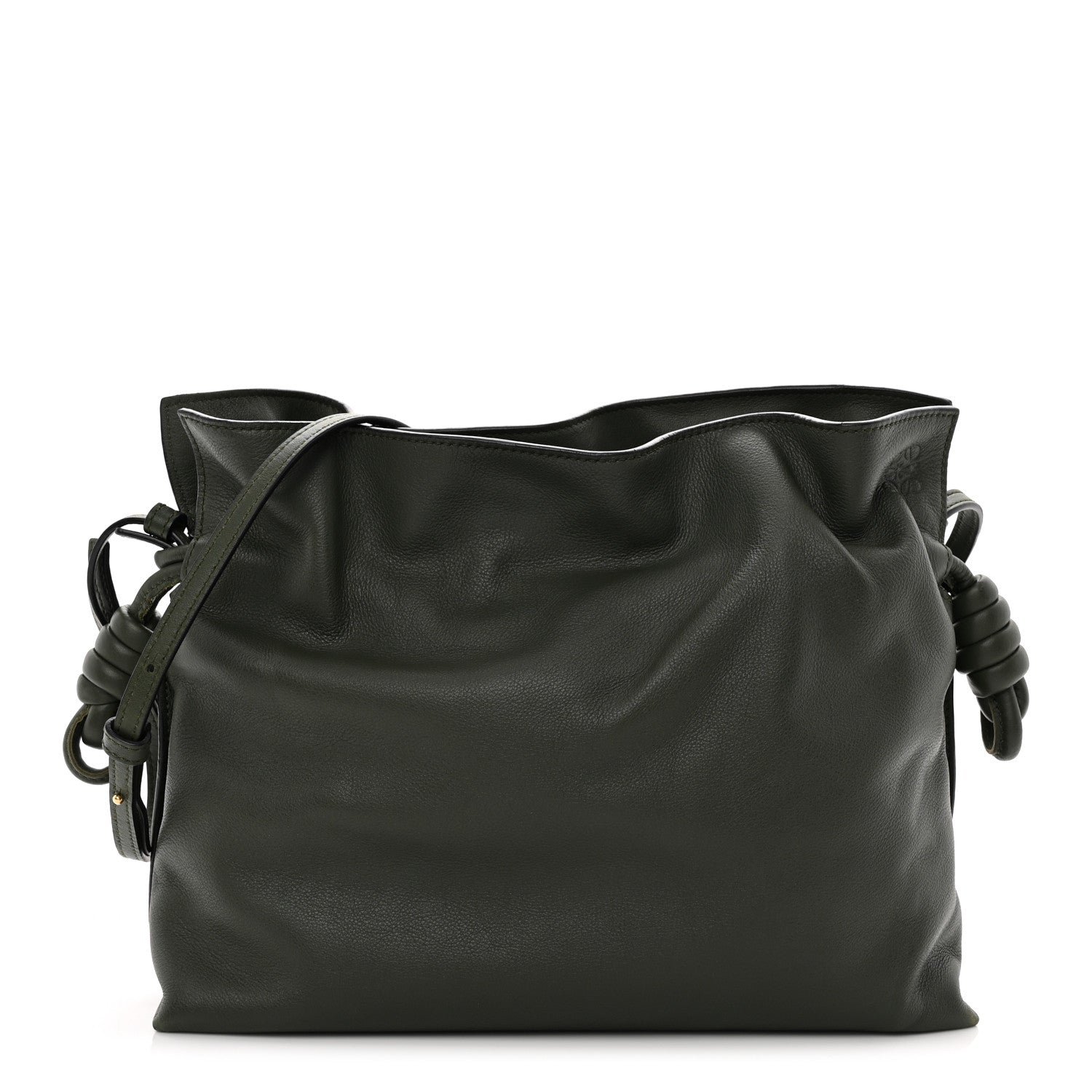Loewe Calfskin Flamenco Knot Clutch Vintage Khaki