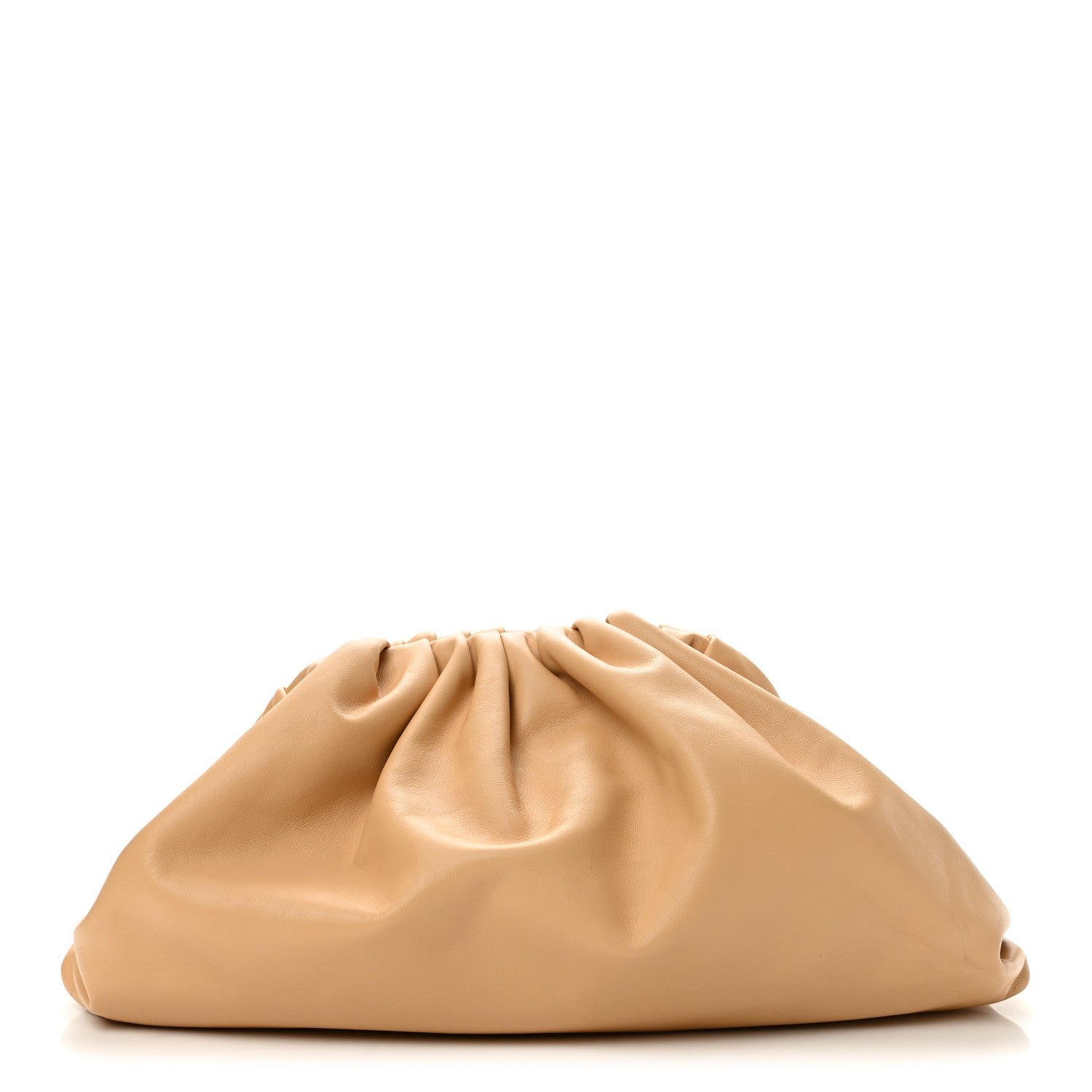 Bottega Veneta Smooth Butter Calf The Pouch Oversized Clutch Almond
