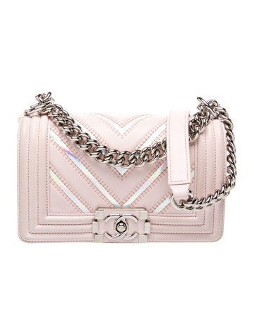 Small Iridescent Chevron Boy Bag