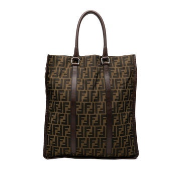 Calf Leather Zucca Canvas Vertical Tote