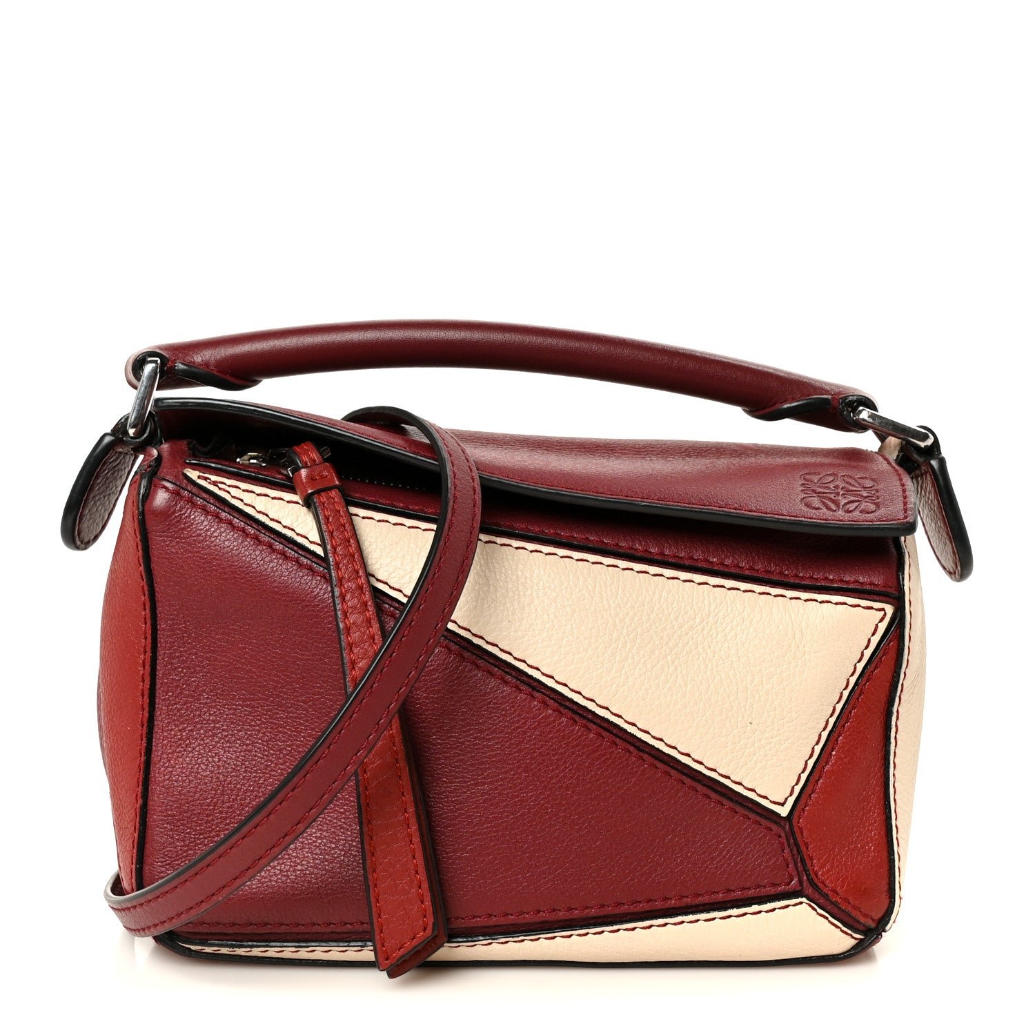 Loewe Calfskin Mini Puzzle Bag Wine Garnet