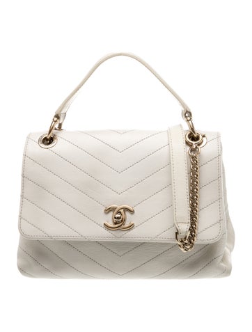 Small Chevron Chic Top Handle Flap Bag