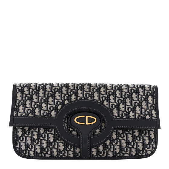Dior Oblique Fold Over Clutch Blue