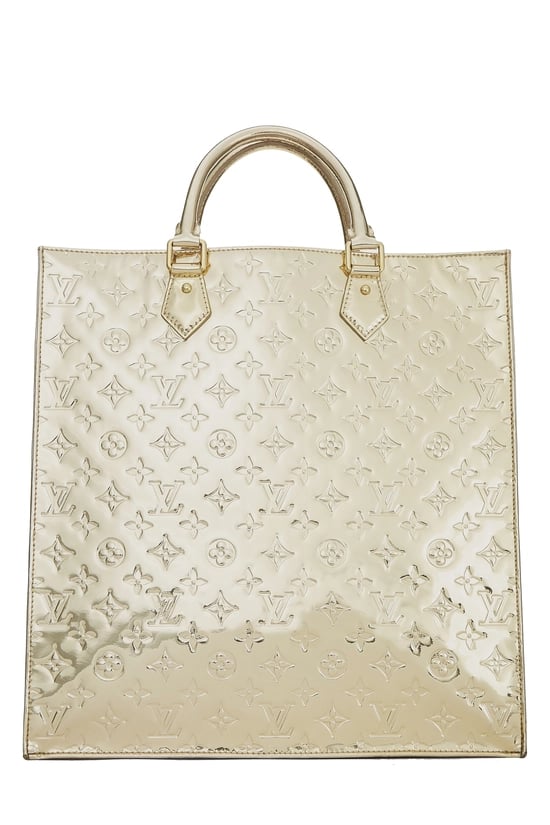 Gold Monogram Miroir Sac Plat