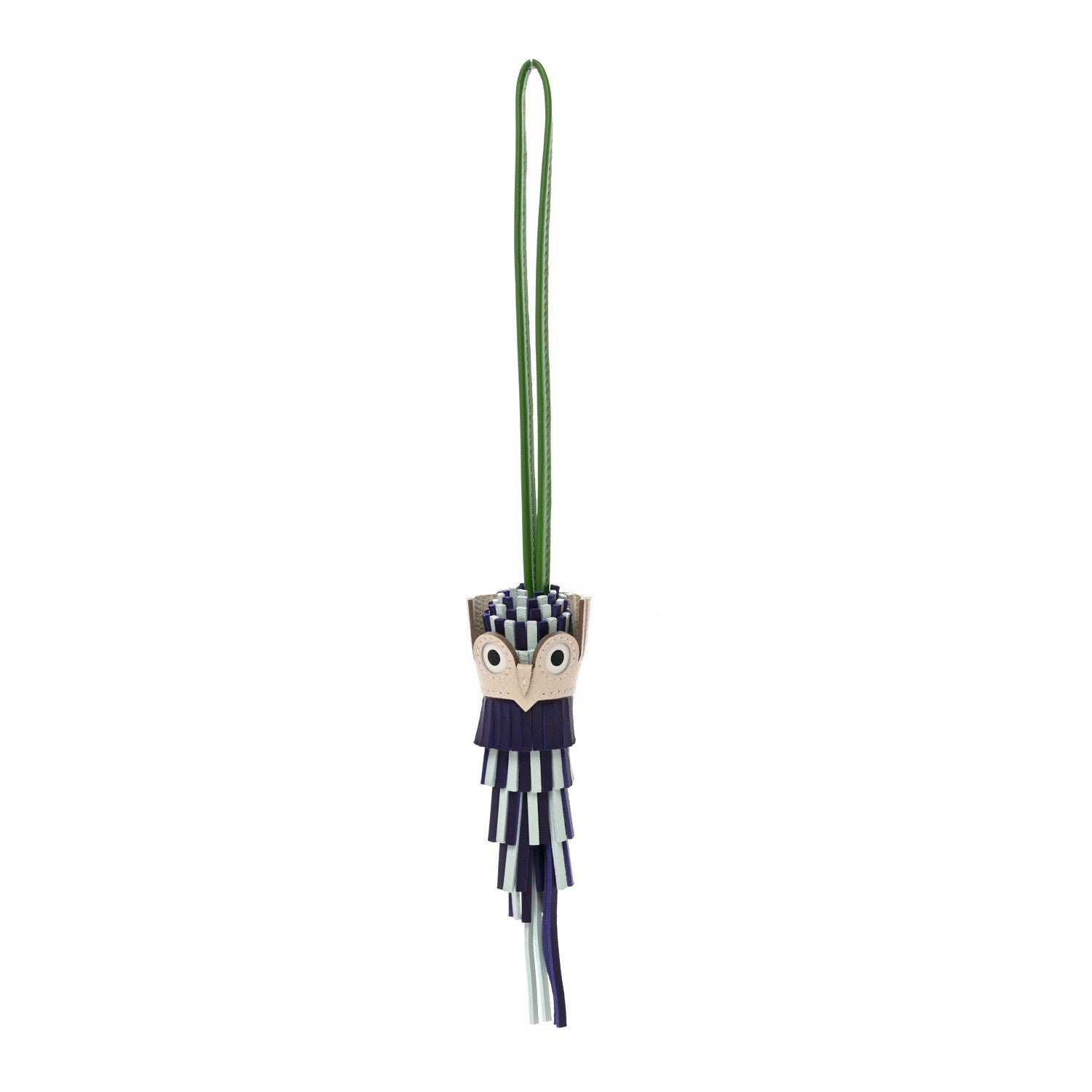 Hermes Hermes Milo Lambskin Epsom Chouette Bag Charm Purple Vert Peppermint Vert Yucca Craie White